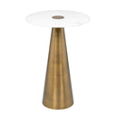 Clement Antique Brass Side Table with White Marble by TOV Furniture