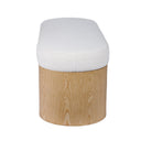 Poppi 49" Cream Performance Fabric Storage Bench by TOV Furniture, view 3