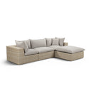 Cali 4-Piece Grey Performance Fabric & Wicker Outdoor Sectional by TOV Furniture, view 2