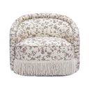 Pamela Natural Floral Print Tasseled Lounge Accent Chair by TOV Furniture, view 2