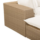 Cali 4-Piece Cream Performance Fabric & Wicker Outdoor Sectional by TOV Furniture, view 9