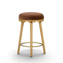 Oodle Bronze Performance Vegan Mohair Natural Counter Stool