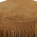 Daphne Round Suede Fringe Ottoman by TOV Furniture, view 5