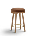 Oodle Bronze Performance Vegan Mohair Light Walnut Counter Stool