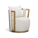 Paolo Cream Upcycled Basketweave Fabric Outdoor Accent Chair by TOV Furniture