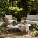 Juju Red Levanto Faux Marble Indoor/Outdoor Round Coffee Table (24"-32") by TOV Furniture, view 7