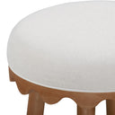 Oodle Cream Performance Vegan Mohair Light Walnut Bar Stool