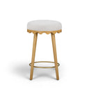 Oodle Cream Performance Vegan Mohair Natural Counter Stool