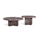 Juju 2-Piece Red Levanto Faux Marble Indoor/Outdoor Nesting Coffee Table Set by TOV Furniture, view 2