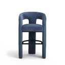 Malone Denim Blue Performance Chenille Bar Stool