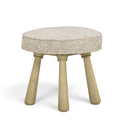 Pookie Neutral Floral Accent Stool by TOV Furniture, view 3