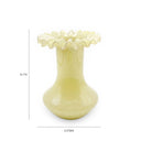 Ruff Ruffled Yellow Glass Vase by TOV Furniture, view 3