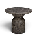 Cynthia Dark Emperador Faux Marble Indoor/Outdoor Side Table