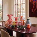 Spackle Ruffled Pink Glass Vase (12"-18") by TOV Furniture, view 2