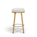 Oodle Cream Performance Vegan Mohair Natural Bar Stool