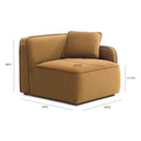 Travie Honey Modular Corner Armchair by TOV Furniture, view 7