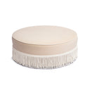 Tassy Tasseled Round Ottoman by TOV Furniture, view 8