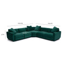 Perry 5-Piece Deep Green Modular L-Sectional by TOV Furniture, view 6