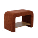 Alvie Railroad Chenille Storage Side Table by TOV Furniture, view 2