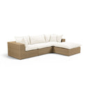 Cali 4-Piece Cream Performance Fabric & Wicker Outdoor Sectional by TOV Furniture, view 2