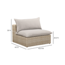 Cali Performance Fabric & Wicker Outdoor Armless Chair by TOV Furniture, view 5