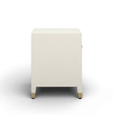 Dani 25" Cream Faux Shagreen Nightstand with Drawer