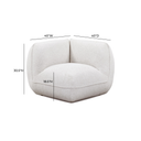Arezza Stone White Contract-Grade Basketweave Chenille Corner Chair