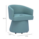 Kristen Sea Foam Green Rolling Desk Chair by TOV Furniture, view 6