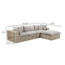 Cali 4-Piece Grey Performance Fabric & Wicker Outdoor Sectional by TOV Furniture, view 7