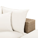 Cali 4-Piece Cream Performance Fabric & Wicker Outdoor Sectional by TOV Furniture, view 6