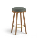 Oodle Green Performance Vegan Mohair Light Walnut Bar Stool