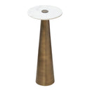 Clement Antique Brass Side Table with White Marble by TOV Furniture, view 6