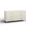 Dani 62" Cream Faux Shagreen 6-Drawer Dresser