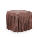 Daphne Square Suede Fringe Ottoman by TOV Furniture, view 4