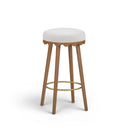 Oodle Cream Performance Vegan Mohair Light Walnut Bar Stool