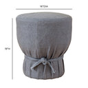 Elsie Grey Linen Upholstered Pouf