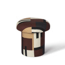 Lucy Mud Brown Abstract Print Mushroom Accent Stool