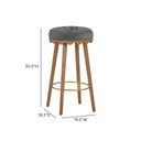 Oodle Green Performance Vegan Mohair Light Walnut Bar Stool