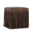 Daphne Square Suede Fringe Ottoman by TOV Furniture, view 14