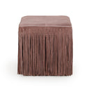 Daphne Square Suede Fringe Ottoman by TOV Furniture, view 3