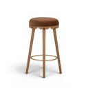 Oodle Bronze Performance Vegan Mohair Light Walnut Bar Stool