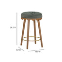 Oodle Green Performance Vegan Mohair Light Walnut Counter Stool