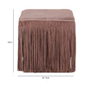 Daphne Square Suede Fringe Ottoman by TOV Furniture, view 6
