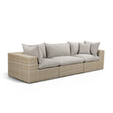 Cali 120" Grey Performance Fabric & Wicker Outdoor Sofa by TOV Furniture, view 2