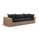 Cali 120" Black Performance Fabric & Wicker Outdoor Sofa by TOV Furniture, view 8