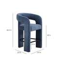Malone Denim Blue Performance Chenille Counter Stool