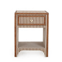 Kora 18" Cotton Jute 1-Drawer Contract-Grade Nightstand