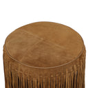 Daphne Round Suede Fringe Ottoman by TOV Furniture, view 3