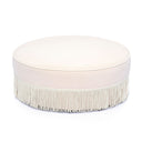 Tassy Tasseled Round Ottoman by TOV Furniture, view 2
