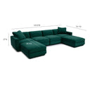 Perry 6-Piece Deep Green Modular U-Sectional by TOV Furniture, view 6